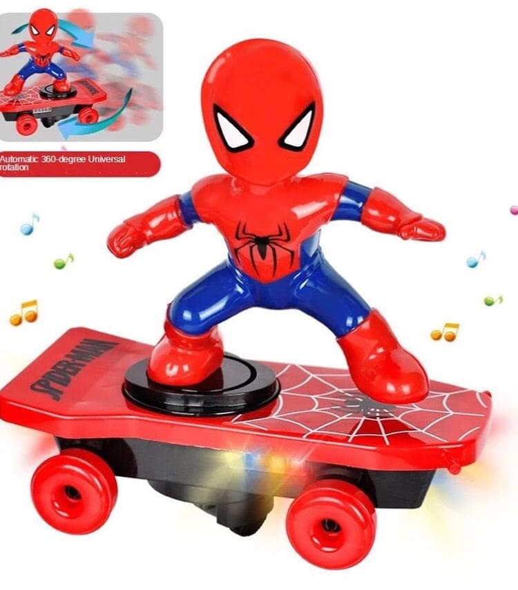 Spiderman 360˚ Degree Clockwise Rotation Skateboard, Cartoon Balance Bike Toy Remote Control With Sound Effects For Kids, Stunt Skateboard Scooter Electric Universal Rotating Toy Spiderman 360˚ Degree Clockwise Rotation Skateboard, Cartoon Balance Bike Toy Remote Control With Sound Effects For Kids, Stunt Skateboard Scooter Electric Universal Rotating Toy